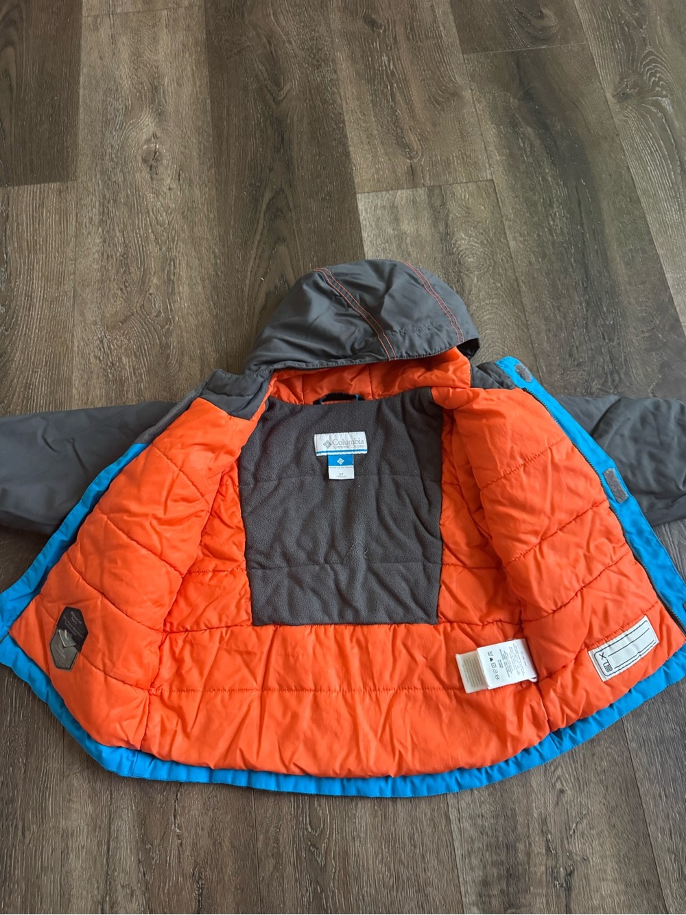 Columbia Children's Blue & Orange Winter Jacket and Snow Bib Set Size 3T - Picture 7 of 16